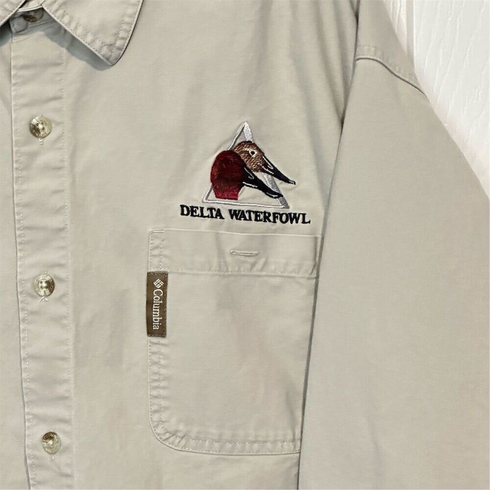 Columbia Men's XL Khaki Long Sleeve Button-Up Hunting Shirt - Picture 4 of 11